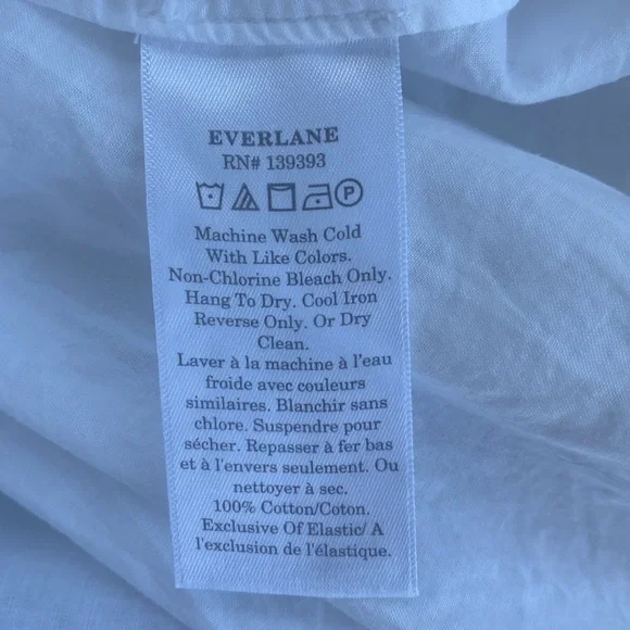 Everlane The Eyelet Smock Dress in White Size large - Picture 6 of 8